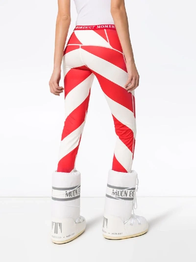 Shop Perfect Moment Thermal Striped Leggings In White