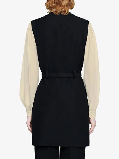 Shop Gucci Belted Dress In Black