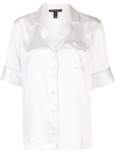 Shop Kiki De Montparnasse Pipe Trim Pyjama Shirt In White