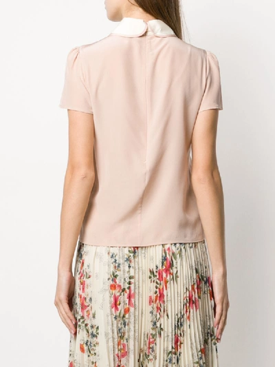 Shop Red Valentino Peter Pan Collar Blouse In Neutrals