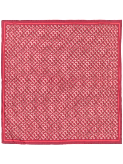 Shop Gucci Gg Monogram Pocket Square In Red