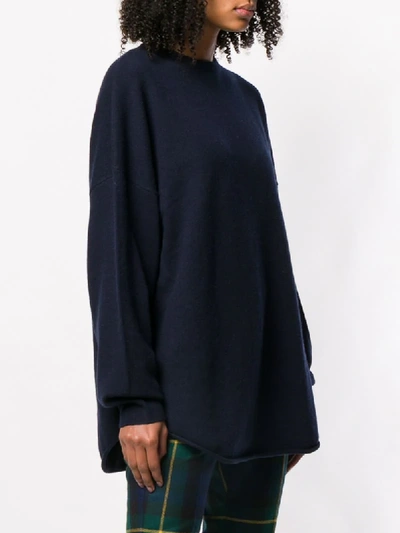 Shop Extreme Cashmere Round Neck Jumper In Blue