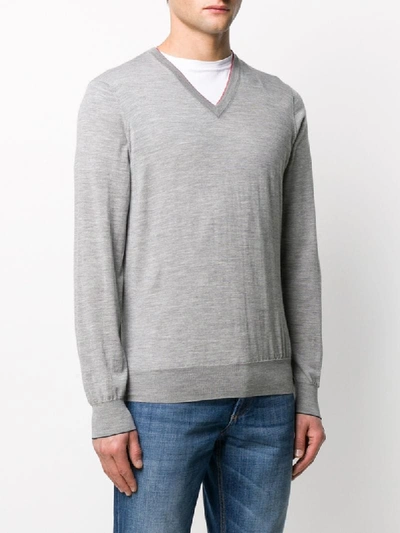 Shop Brunello Cucinelli Long-sleeve Fitted Jumper In Grey