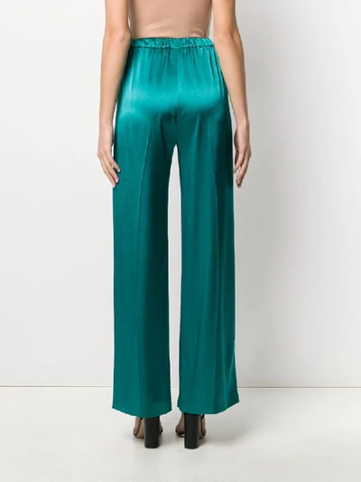 Shop Pinko High Waist Wide Leg Trousers In Green