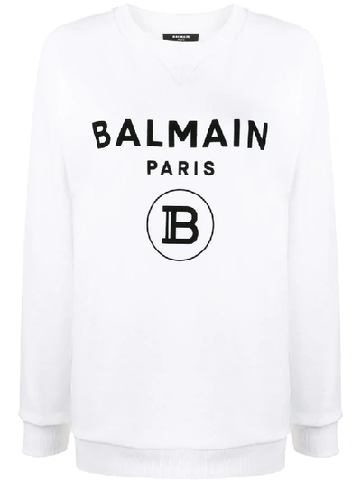 Shop Balmain Sweatshirt Mit Raglanärmeln In White