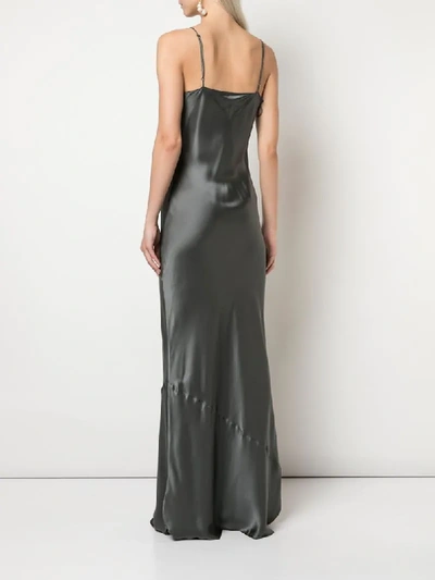 Shop Nili Lotan Maxi Slip Dres In Grey