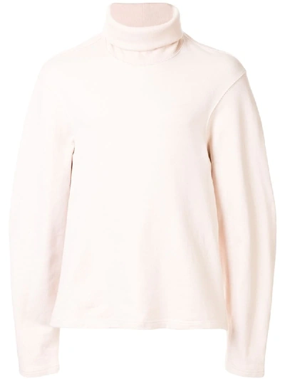 Shop Hed Mayner Turtleneck Boxy-fit Sweatshirt In White