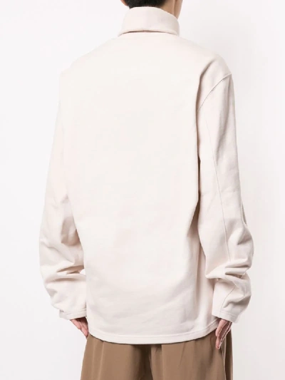 Shop Hed Mayner Turtleneck Boxy-fit Sweatshirt In White