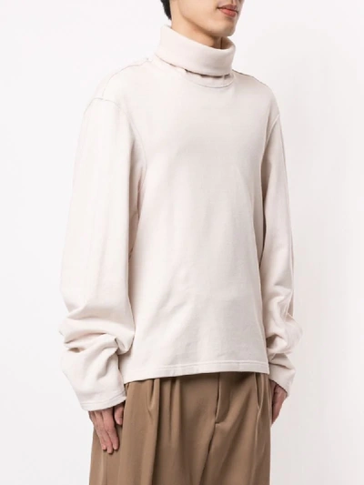 Shop Hed Mayner Turtleneck Boxy-fit Sweatshirt In White