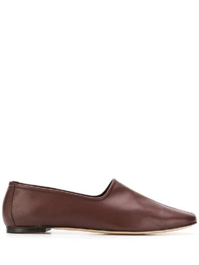 Shop By Far Slip-on Ballerina Shoes In Brown