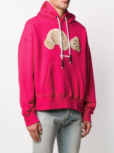 Palm Angels Kapuzenpullover Mit Teddy-patch In Pink