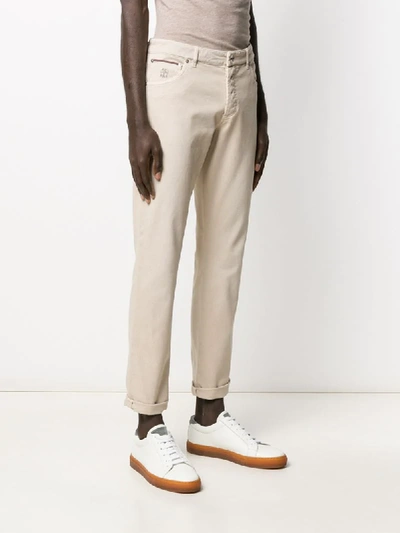 Shop Brunello Cucinelli Mid-rise Slim Jeans In Neutrals