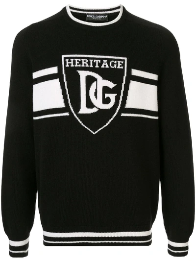 Shop Dolce & Gabbana Logo Detail Jumper In Black