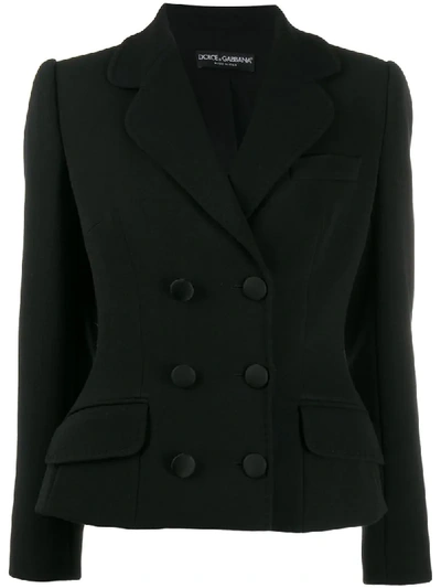 Shop Dolce & Gabbana Double-breasted Structured Jacket In Black