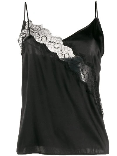 Shop Pinko Scalloped Lace Slip Vest In Black