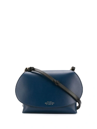 Shop Smythson Pillow Crossbody Bag In Blue