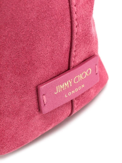 Shop Jimmy Choo Callie Drawstring Bucket Bag In Pink