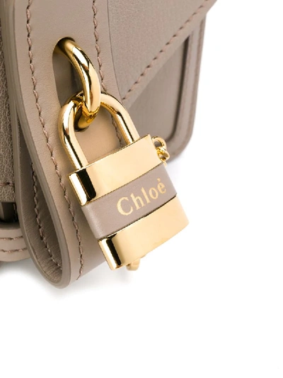 Shop Chloé Mini Aby Chain Shoulder Bag In Neutrals