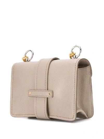 Shop Chloé Mini Aby Chain Shoulder Bag In Neutrals