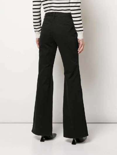 Shop Nili Lotan Stripe Detail Wide-leg Trousers In Black