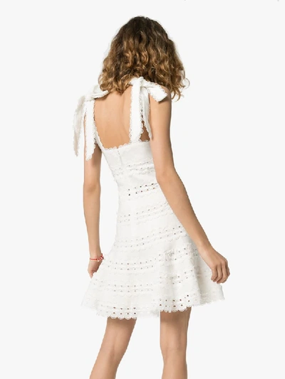Shop Zimmermann Kirra Broderie Anglaise Mini Dress In White