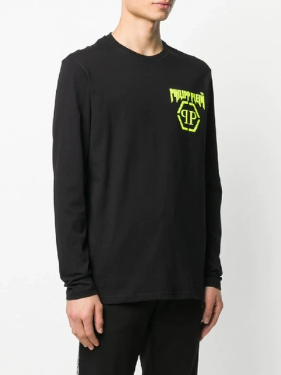 Shop Philipp Plein Logo Crew-neck Sweatshirt In Black