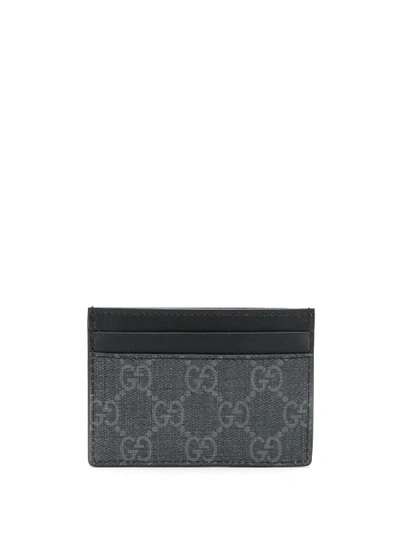 Shop Gucci Kingsnake Print Gg Supreme Card Case In Black