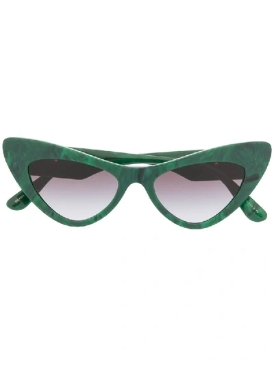 Shop Dolce & Gabbana Devotion Sunglasses In Green