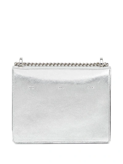 Shop Fendi Prints On Kan U Small Crossbody Bag In Silver