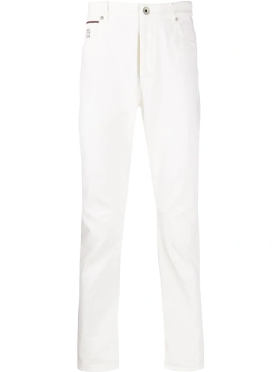 Shop Brunello Cucinelli Straight Leg Denim Jeans In White