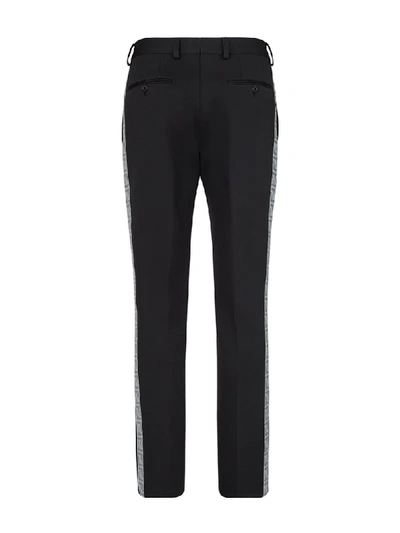 Shop Fendi Prints On Tailored Trousers In Black