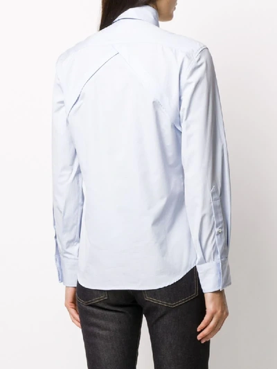 Shop Zilver Zip Detail Shirt In Blue