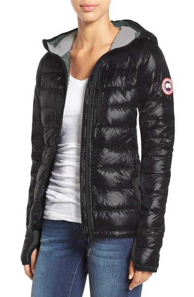 Shop Canada Goose Hybridge Lite Hooded Packable Down Jacket In Black/ Slate