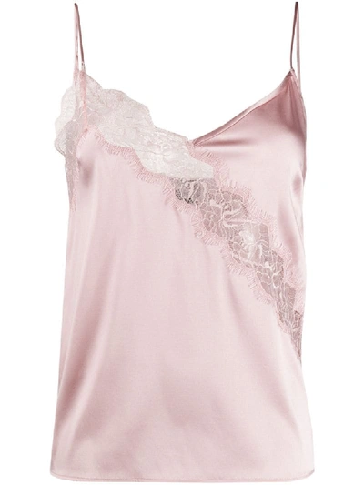 Shop Pinko Scalloped Lace Slip Vest In Pink