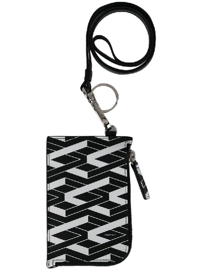 Shop Ports V Two Tone Zipped Coin Wallet In Black