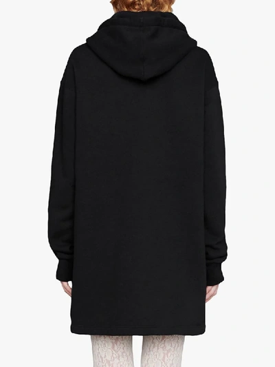 Shop Gucci Logo Hoodie Dress In Black