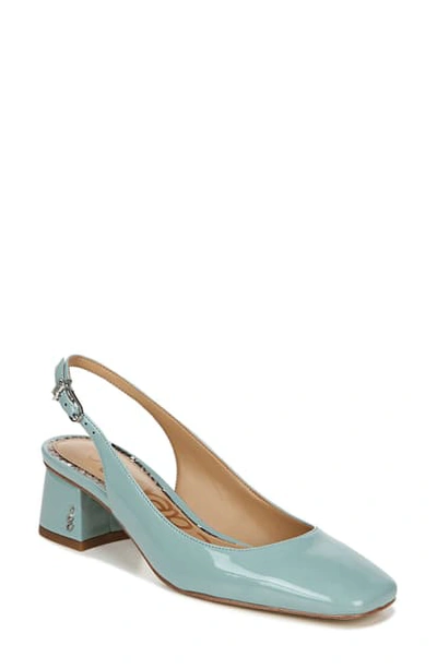 Shop Sam Edelman Tamra Slingback Pump In Light Sage Patent Leather