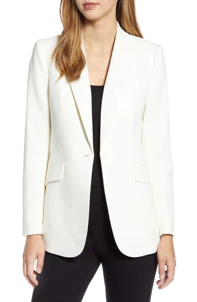 Shop Anne Klein Peak Lapel Blazer In White