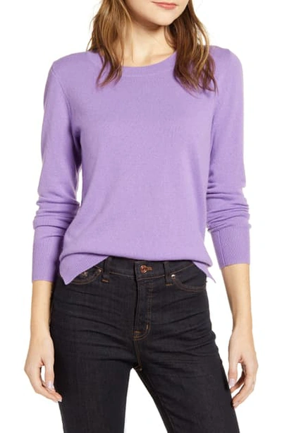Shop Jcrew Crewneck Cashmere Sweater In Radiant Lavender