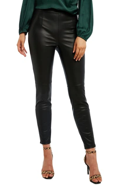 Shop Bardot Faux Leather Skinny Pants In Black