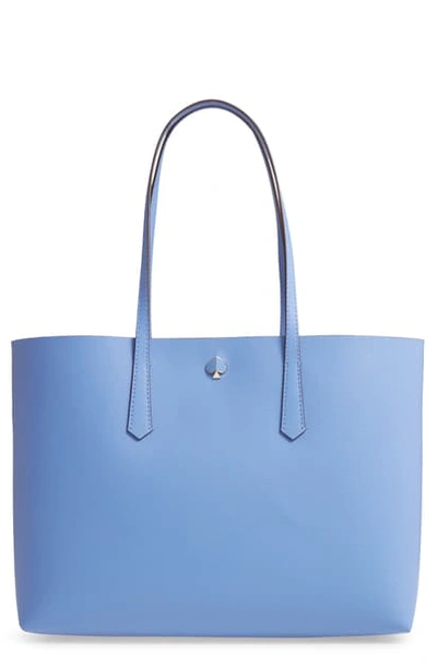Shop Kate Spade Large Molly Leather Tote In Forget-me-not