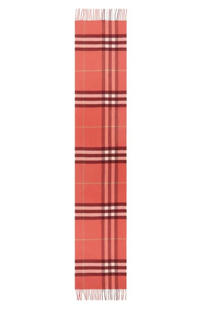 Shop Burberry Giant Icon Check Cashmere Scarf In Clay Sienna