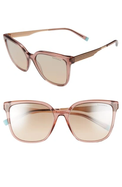 Shop Tiffany & Co 54mm Gradient Sunglasses In Trans Grey/ Grey Gradient