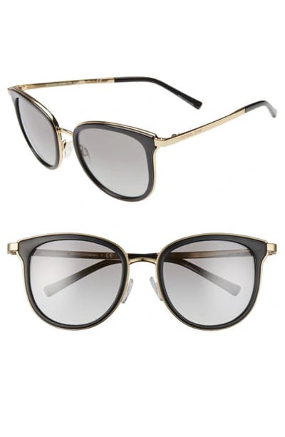 Shop Michael Kors 54mm Round Sunglasses In Black/ Black Gradient