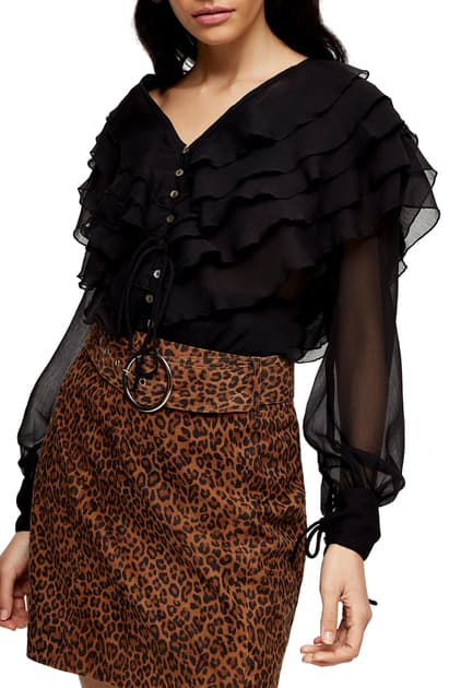 topshop ruffle blouse