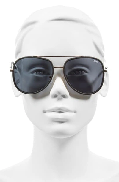 Shop Quay 'needing Fame' 65mm Aviator Sunglasses - Black/ Smoke