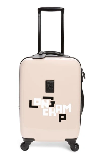 Shop Longchamp Cuir Lgp 18-inch Rolling Spinner Carry-on In Pale Pink