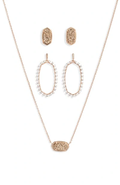 Shop Kendra Scott 3-piece Jewelry Gift Set In Rose Gold