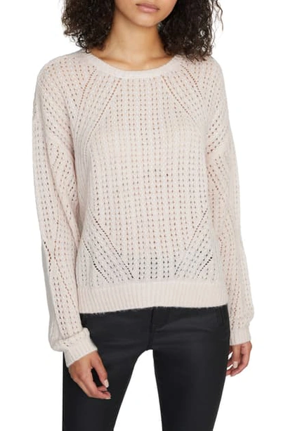 Shop Sanctuary Hole In One Pointelle Sweater In Light Pearl