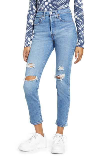 levi's 501 distressed skinny jeans